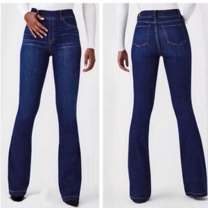 Spanx High-Rise Dark Blue Flare Jeans for Women Large